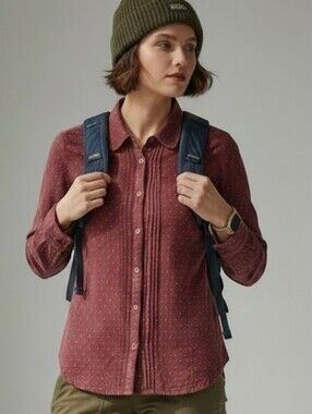 Kathmandu Maroon Button-Front Lightweight Shirt Jacket
